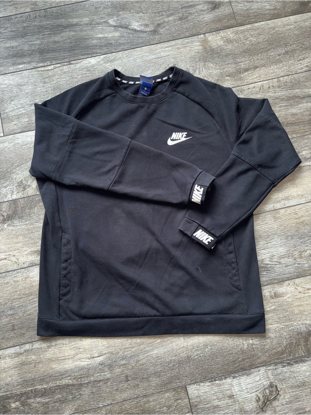Nike Black Crewneck Sweater with White Logo
